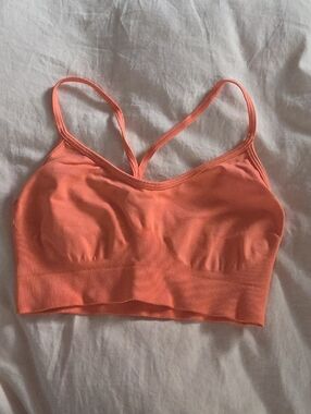 Gymshark Sweat Collection Sports Bra — Coral Orange